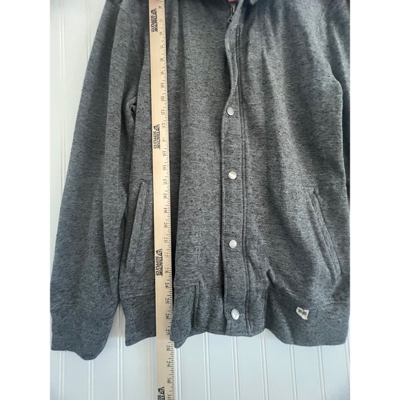 Banana Republic Womens Gray Cotton Snap Front Mock Neck Jacket Medium RN 54023 - Picture 6 of 8